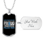 Proud Police Mom Necklace Stainless Steel or 18k Gold Dog Tag 24"-Express Your Love Gifts