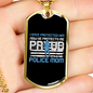 Proud Police Mom Necklace Stainless Steel or 18k Gold Dog Tag 24"-Express Your Love Gifts