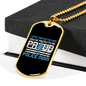 Proud Police Mom Necklace Stainless Steel or 18k Gold Dog Tag 24"-Express Your Love Gifts