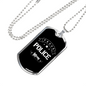 Proud Police Mom Plain Necklace Stainless Steel or 18k Gold Dog Tag 24"-Express Your Love Gifts