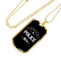 Proud Police Mom Plain Necklace Stainless Steel or 18k Gold Dog Tag 24"-Express Your Love Gifts