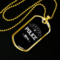 Proud Police Mom Plain Necklace Stainless Steel or 18k Gold Dog Tag 24"-Express Your Love Gifts