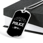 Proud Police Mom Plain Necklace Stainless Steel or 18k Gold Dog Tag 24"-Express Your Love Gifts