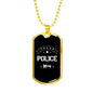 Proud Police Mom Plain Necklace Stainless Steel or 18k Gold Dog Tag 24"-Express Your Love Gifts