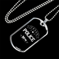 Proud Police Mom Plain Necklace Stainless Steel or 18k Gold Dog Tag 24"-Express Your Love Gifts