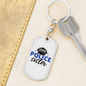 Proud Police Sister Keychain Stainless Steel or 18k Gold Dog Tag Keyring-Express Your Love Gifts