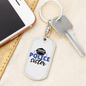 Proud Police Sister Keychain Stainless Steel or 18k Gold Dog Tag Keyring-Express Your Love Gifts