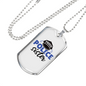 Proud Police Sister Necklace Stainless Steel or 18k Gold Dog Tag 24"-Express Your Love Gifts