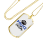 Proud Police Sister Necklace Stainless Steel or 18k Gold Dog Tag 24"-Express Your Love Gifts