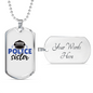 Proud Police Sister Necklace Stainless Steel or 18k Gold Dog Tag 24"-Express Your Love Gifts