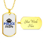 Proud Police Sister Necklace Stainless Steel or 18k Gold Dog Tag 24"-Express Your Love Gifts