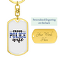 Proud Police Wife Keychain Stainless Steel or 18k Gold Dog Tag Keyring-Express Your Love Gifts