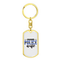 Proud Police Wife Keychain Stainless Steel or 18k Gold Dog Tag Keyring-Express Your Love Gifts
