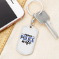 Proud Police Wife Keychain Stainless Steel or 18k Gold Dog Tag Keyring-Express Your Love Gifts