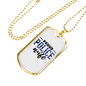 Proud Police Wife Necklace Stainless Steel or 18k Gold Dog Tag 24"-Express Your Love Gifts