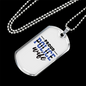 Proud Police Wife Necklace Stainless Steel or 18k Gold Dog Tag 24"-Express Your Love Gifts