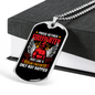 Proud Retired Firefighter Gift Stainless Steel or 18k Gold Dog Tag 24" Chain-Express Your Love Gifts