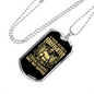 Proud Retired Gold Firefighter Gift Stainless Steel or 18k Gold Dog Tag 24" Chain-Express Your Love Gifts
