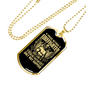 Proud Retired Gold Firefighter Gift Stainless Steel or 18k Gold Dog Tag 24" Chain-Express Your Love Gifts