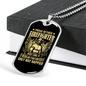 Proud Retired Gold Firefighter Gift Stainless Steel or 18k Gold Dog Tag 24" Chain-Express Your Love Gifts