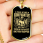 Proud Retired Gold Firefighter Gift Stainless Steel or 18k Gold Dog Tag 24" Chain-Express Your Love Gifts