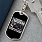 Proud Truckers Wife Swivel Keychain Dog Tag Stainless Steel or 18k Gold-Express Your Love Gifts