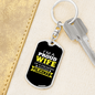 Proud Wife Of A Policeman Keychain Stainless Steel or 18k Gold Dog Tag Keyring-Express Your Love Gifts