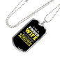 Proud Wife Of A Policeman Necklace Stainless Steel or 18k Gold Dog Tag 24"-Express Your Love Gifts