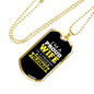 Proud Wife Of A Policeman Necklace Stainless Steel or 18k Gold Dog Tag 24"-Express Your Love Gifts