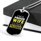 Proud Wife Of A Policeman Necklace Stainless Steel or 18k Gold Dog Tag 24"-Express Your Love Gifts