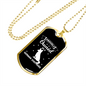 Proudly Owned Necklace Stainless Steel or 18k Gold Dog Tag 24" Chain-Express Your Love Gifts