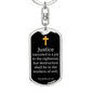Proverbs 21.15 Dog Tag Pendant Keychain Stainless Steel or 18k Gold-Express Your Love Gifts