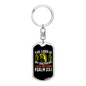 Psalm 23:1 Keychain Stainless Steel or 18k Gold Dog Tag Keyring-Express Your Love Gifts