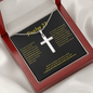 Psalm 23 Cross Card Necklace w Stainless Steel Pendant-Express Your Love Gifts