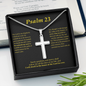 Psalm 23 Cross Card Necklace w Stainless Steel Pendant-Express Your Love Gifts