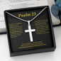 Psalm 23 Cross Card Necklace w Stainless Steel Pendant-Express Your Love Gifts