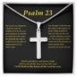 Psalm 23 Cross Card Necklace w Stainless Steel Pendant-Express Your Love Gifts