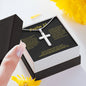 Psalm 23 Cross Card Necklace w Stainless Steel Pendant-Express Your Love Gifts