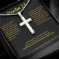 Psalm 23 Cross Card Necklace w Stainless Steel Pendant-Express Your Love Gifts