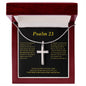 Psalm 23 Cross Card Necklace w Stainless Steel Pendant-Express Your Love Gifts