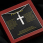Psalm 23 Cross Card Necklace w Stainless Steel Pendant-Express Your Love Gifts