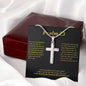 Psalm 23 Cross Card Necklace w Stainless Steel Pendant-Express Your Love Gifts