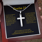 Psalm 23 Cross Card Necklace w Stainless Steel Pendant-Express Your Love Gifts