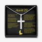 Psalm 23 Tagalog Awit 23 Cross Card Necklace w Stainless Steel Pendant-Express Your Love Gifts