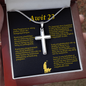 Psalm 23 Tagalog Awit 23 Cross Card Necklace w Stainless Steel Pendant-Express Your Love Gifts