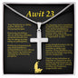 Psalm 23 Tagalog Awit 23 Cross Card Necklace w Stainless Steel Pendant-Express Your Love Gifts