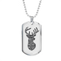 Psalm 42:1 Deer Pants Christian Necklace Stainless Steel or 18k Gold Dog Tag 24" Chain-Express Your Love Gifts