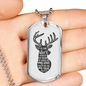 Psalm 42:1 Deer Pants Christian Necklace Stainless Steel or 18k Gold Dog Tag 24" Chain-Express Your Love Gifts