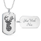 Psalm 42:1 Deer Pants Christian Necklace Stainless Steel or 18k Gold Dog Tag 24" Chain-Express Your Love Gifts