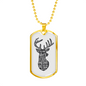 Psalm 42:1 Deer Pants Christian Necklace Stainless Steel or 18k Gold Dog Tag 24" Chain-Express Your Love Gifts